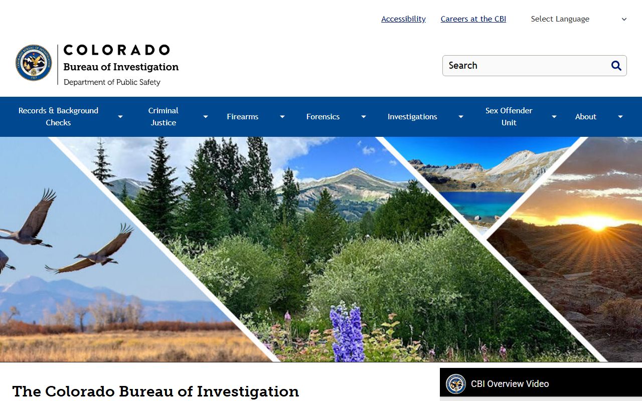 Colorado Bureau of Investigation website for criminal history checks